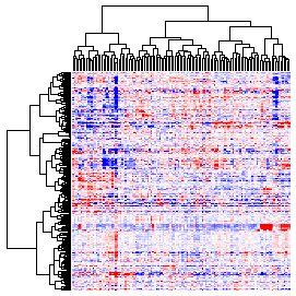 Next-Generation Clustered Heat Map thumbnail image.  Click to go to full-sized next-generation heat map tcga_rppa_luad_v2.0_protein_sample.