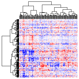 Next-Generation Clustered Heat Map thumbnail image.  Click to go to full-sized next-generation heat map tcga_rppa_esca_v2.0_protein_sample.