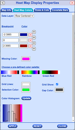 Display Properties Dialog with Heat Map Colors Tab selected.