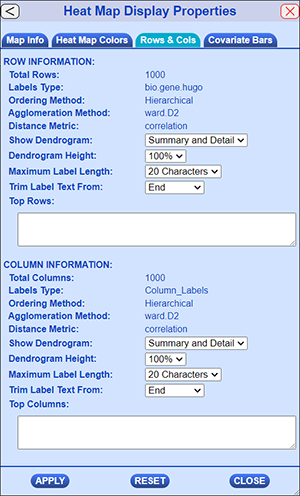 Display Properties Dialog with Rows and Columns Tab selected.